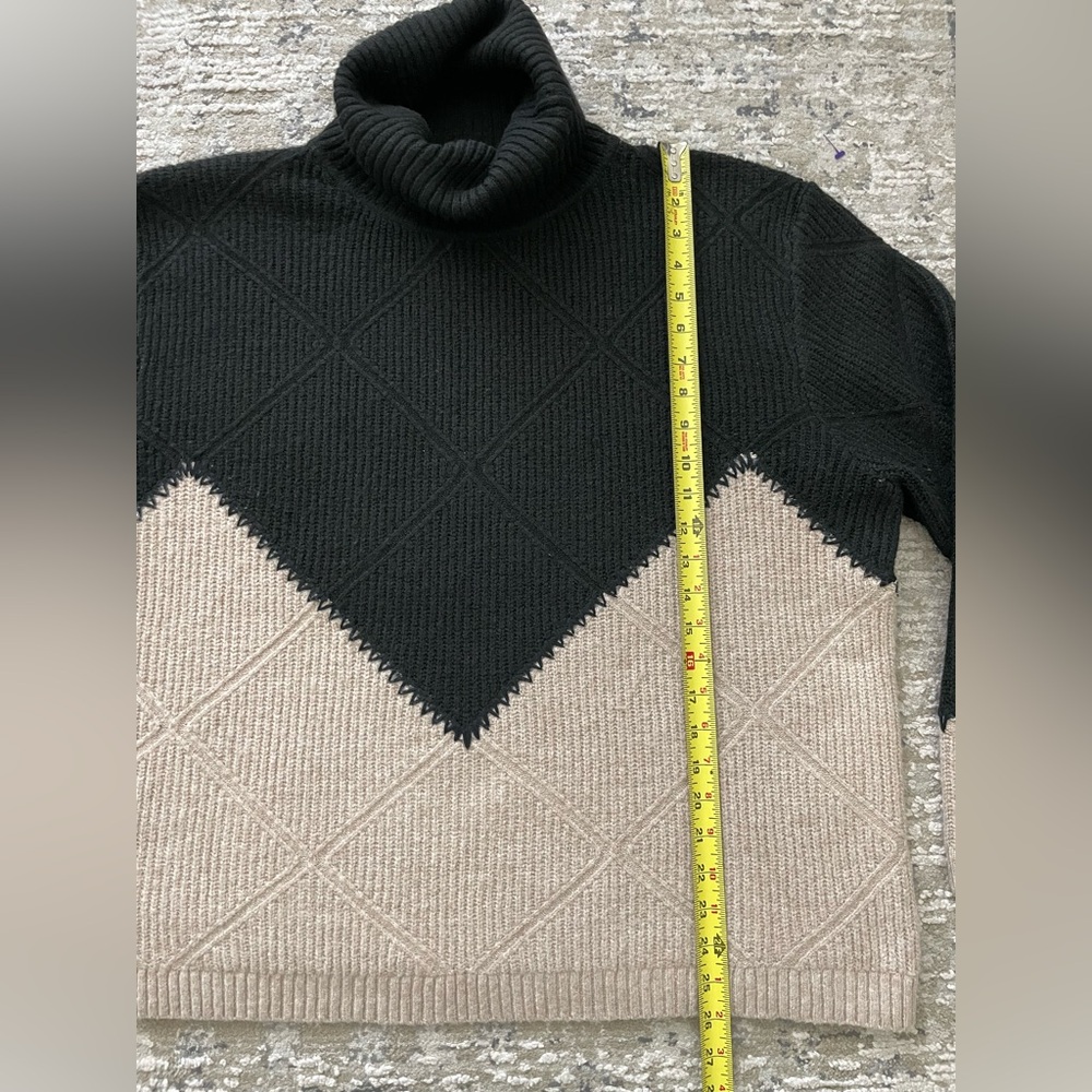 Tuckernuck Hayacinth House Wool Blend Demi Sweater Size XL Black Beige Slouchy - Picture 7 of 10